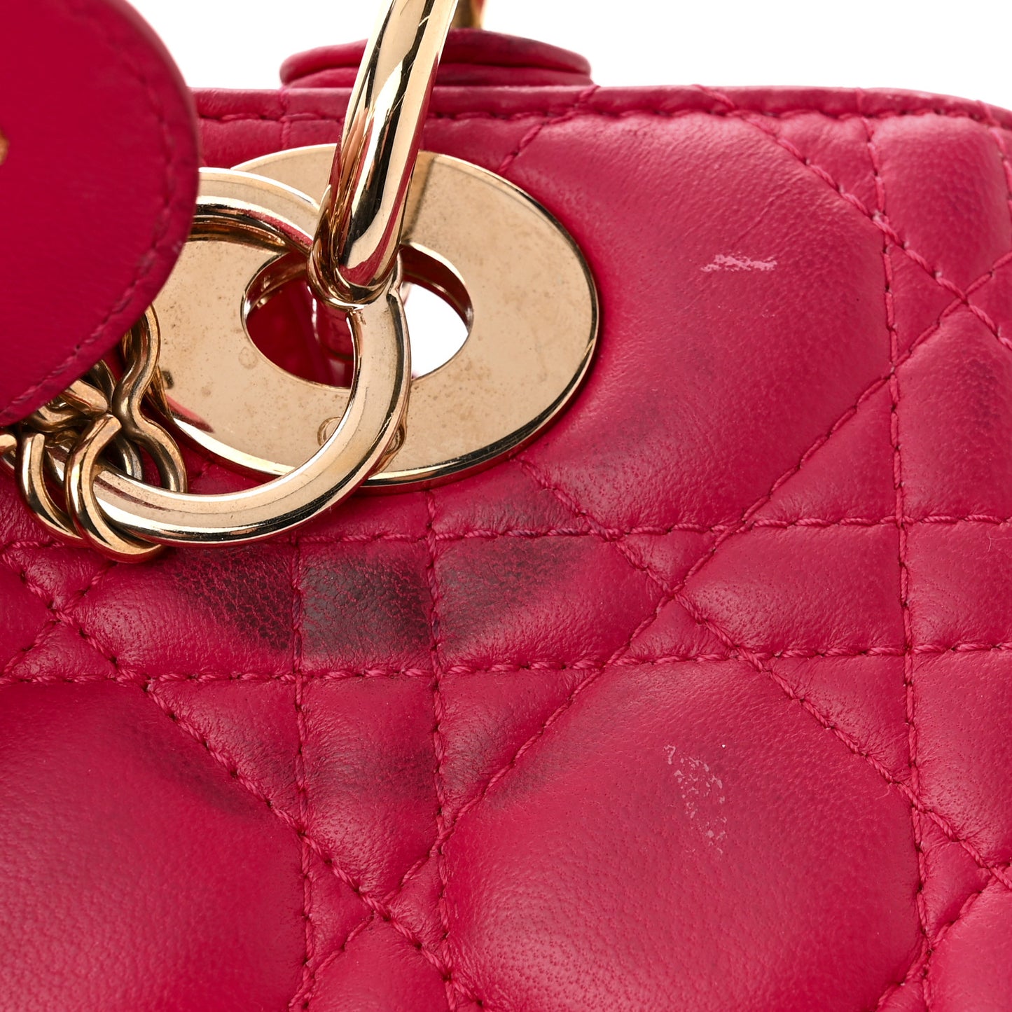 Lambskin Cannage Medium Lady Dior Pink