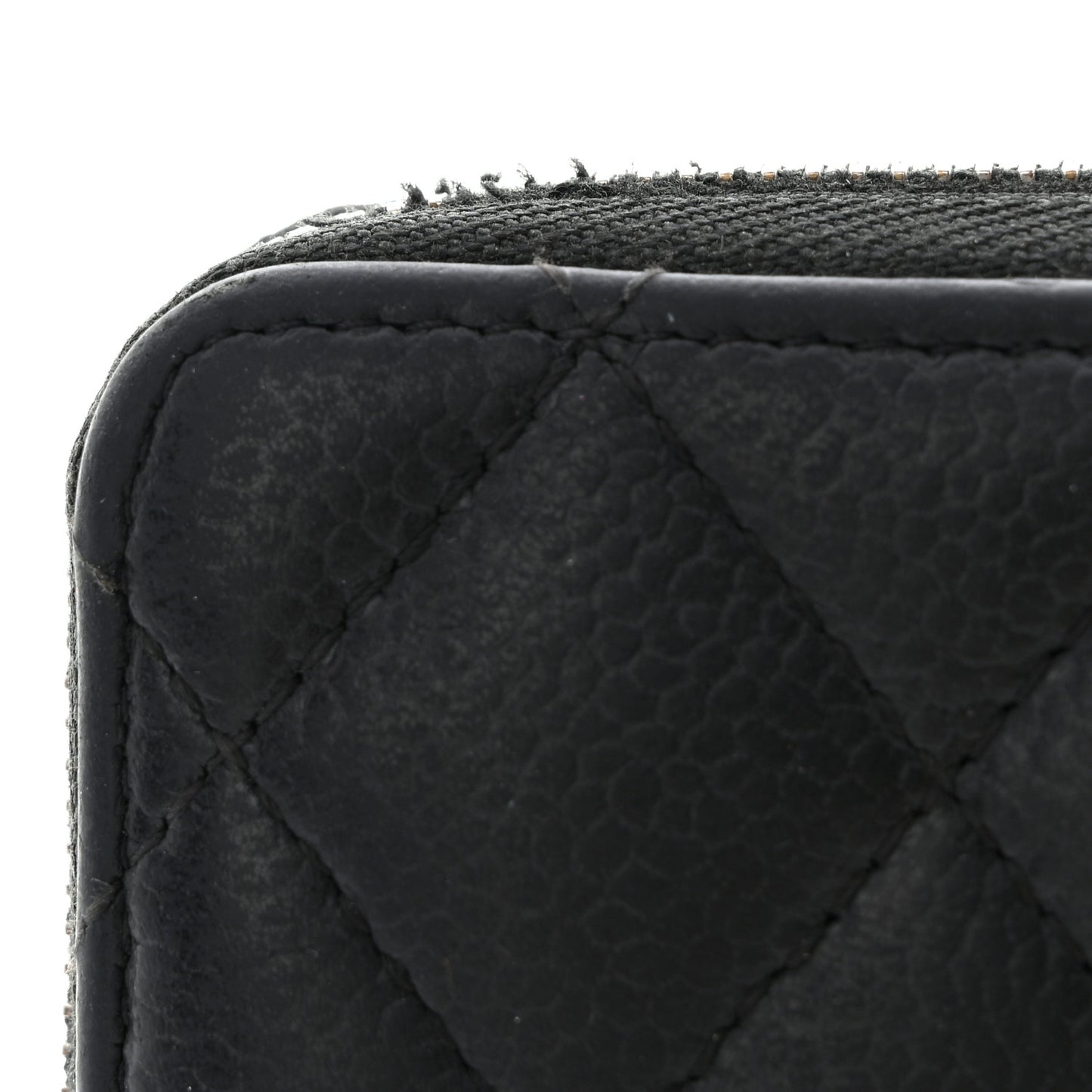 Caviar Quilted Zip Coin Purse Black