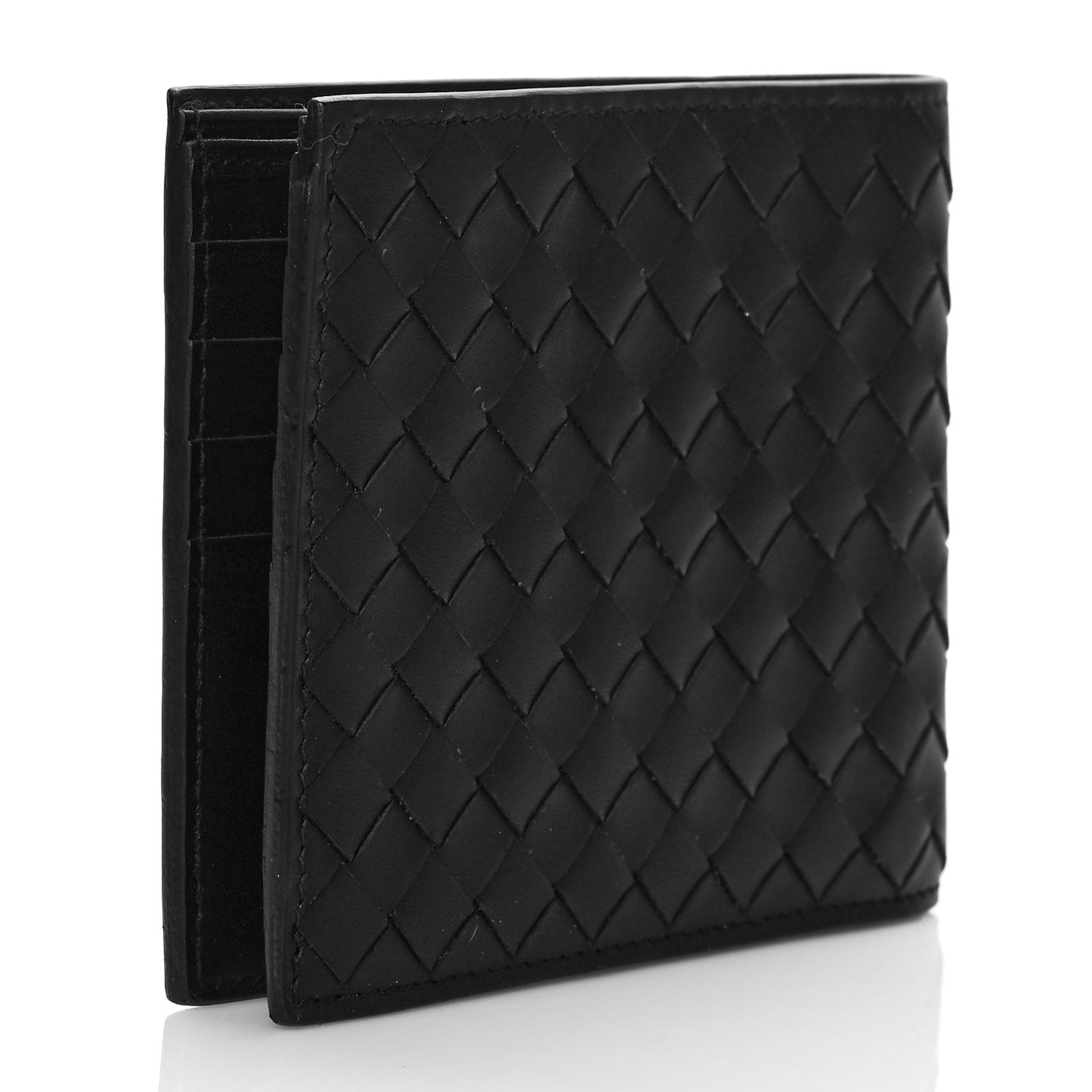 Nappa Intrecciato Bi-Fold Wallet Black