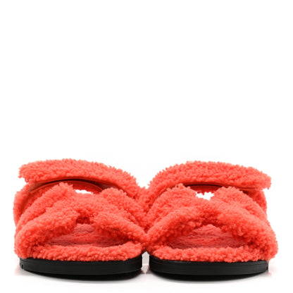 Hermes Woolskin Womens Chypre Sandals 36 Orange 2 of 8