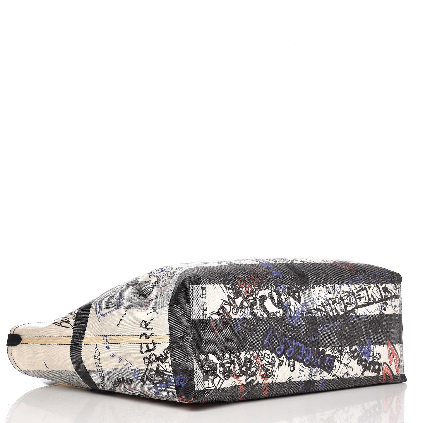 Coated Canvas Mega Check Sketchbook Reversible Tote White Black