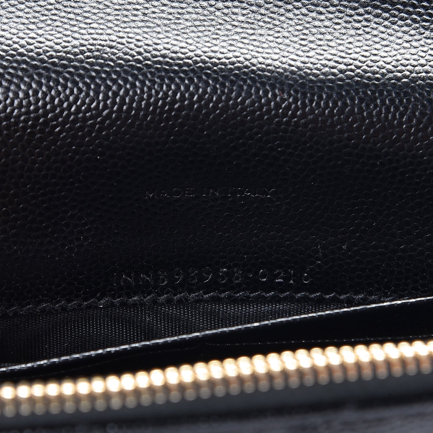 Saint Laurent Grain De Poudre Matelasse Chevron Monogram Envelope Chain Wallet Black 7 of 7