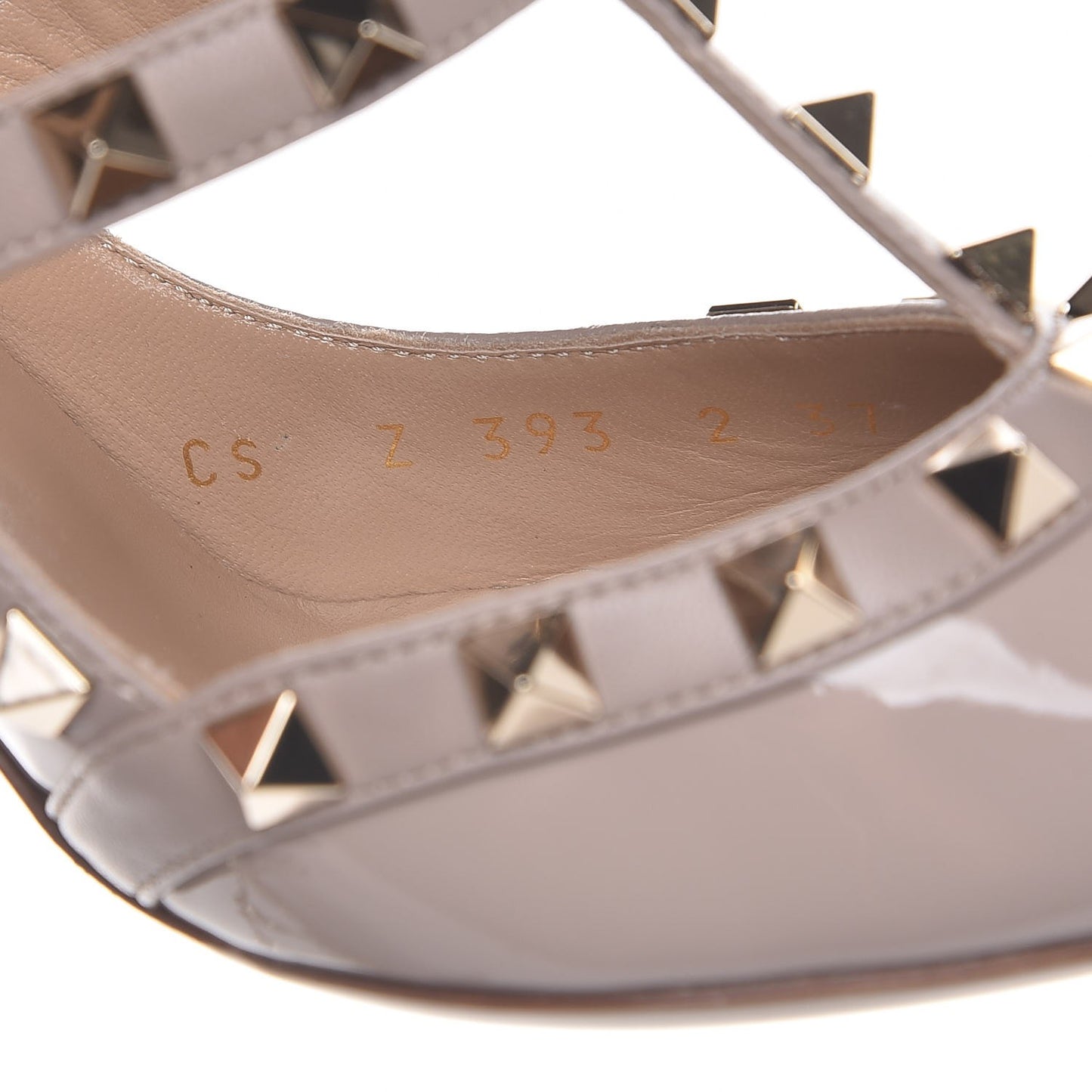 Patent Nappa Rockstud Ankle Strap 100mm Pumps 37 Poudre