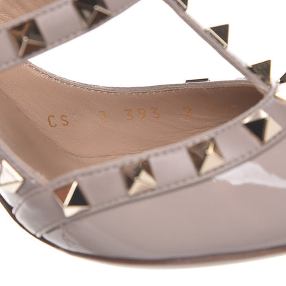 Valentino Garavani Patent Nappa Rockstud Ankle Strap 100mm Pumps 37 Poudre 8 of 9