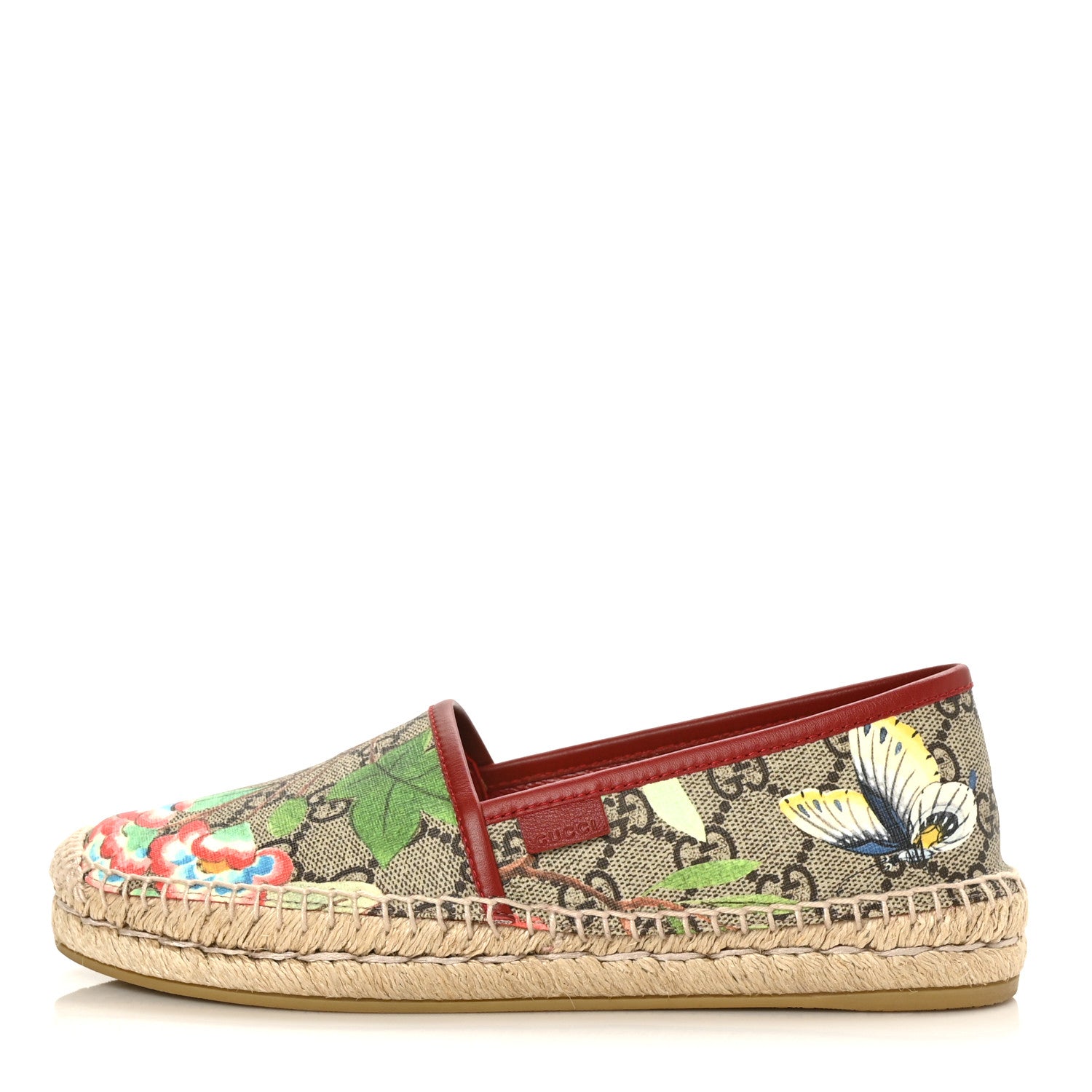 Gucci GG Supreme Monogram Tian Womens Espadrilles 36 Beige Multicolor Red 1 of 8