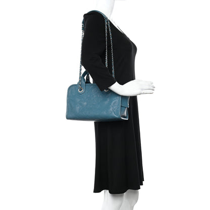 Chanel Caviar Quilted Small Deauville Bowling Bag Blue 2 of 12