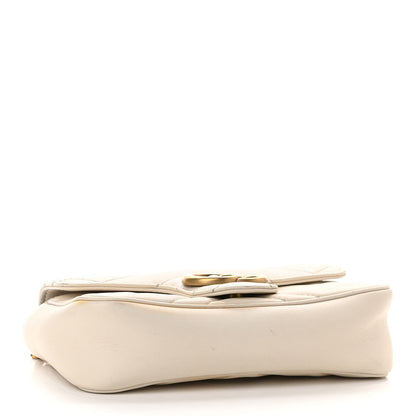 Gucci Calfskin Matelasse Super Mini GG Marmont Shoulder Bag White 4 of 12