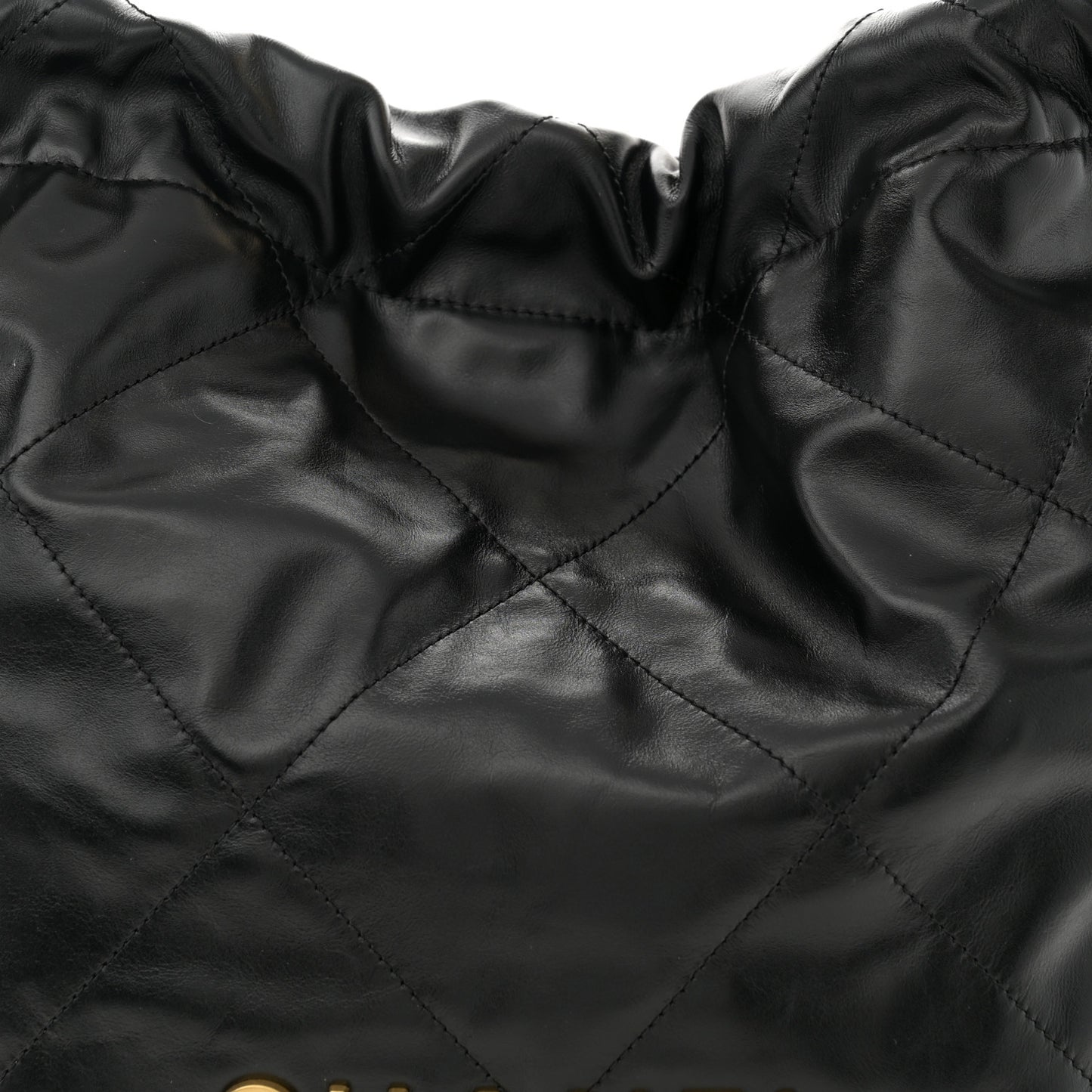 Shiny Calfskin Quilted Chanel 22 Black