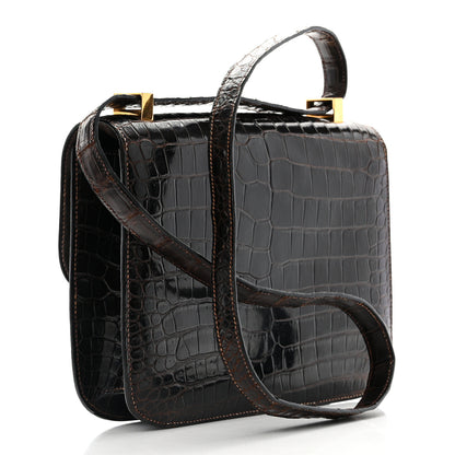 Hermes Shiny Niloticus Crocodile Constance 24 Havane 3 of 15