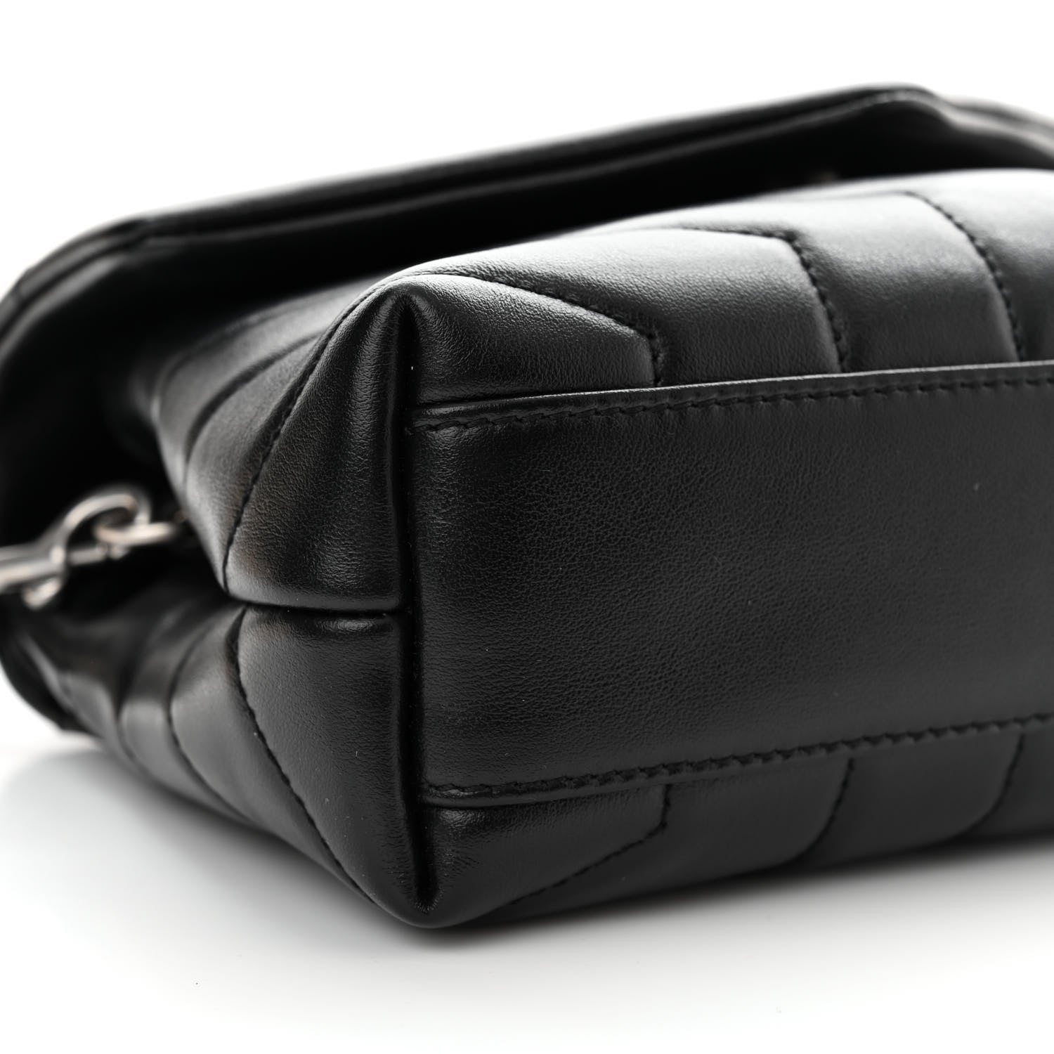 Saint Laurent Calfskin Y Quilted Monogram Toy Loulou Crossbody Bag Black 9 of 11