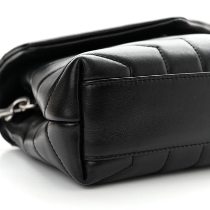 Saint Laurent Calfskin Y Quilted Monogram Toy Loulou Crossbody Bag Black 9 of 11