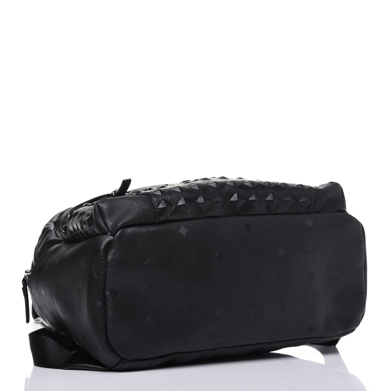 MCM Calfskin Medium Studded Backpack Black 3 of 18