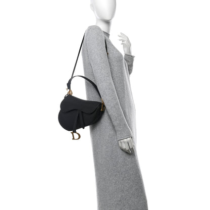 Christian Dior Grained Calfskin Saddle Bag With Strap Black 2 of 10