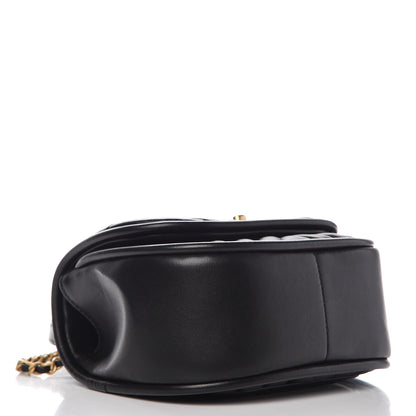 Chanel Lambskin Reverse Chevron Quilted Mini Round Top Handle Flap Black 4 of 8