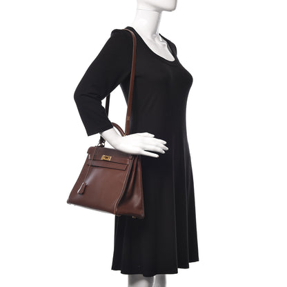 Hermes Courchevel Kelly Retourne 32 Chocolate 3 of 44