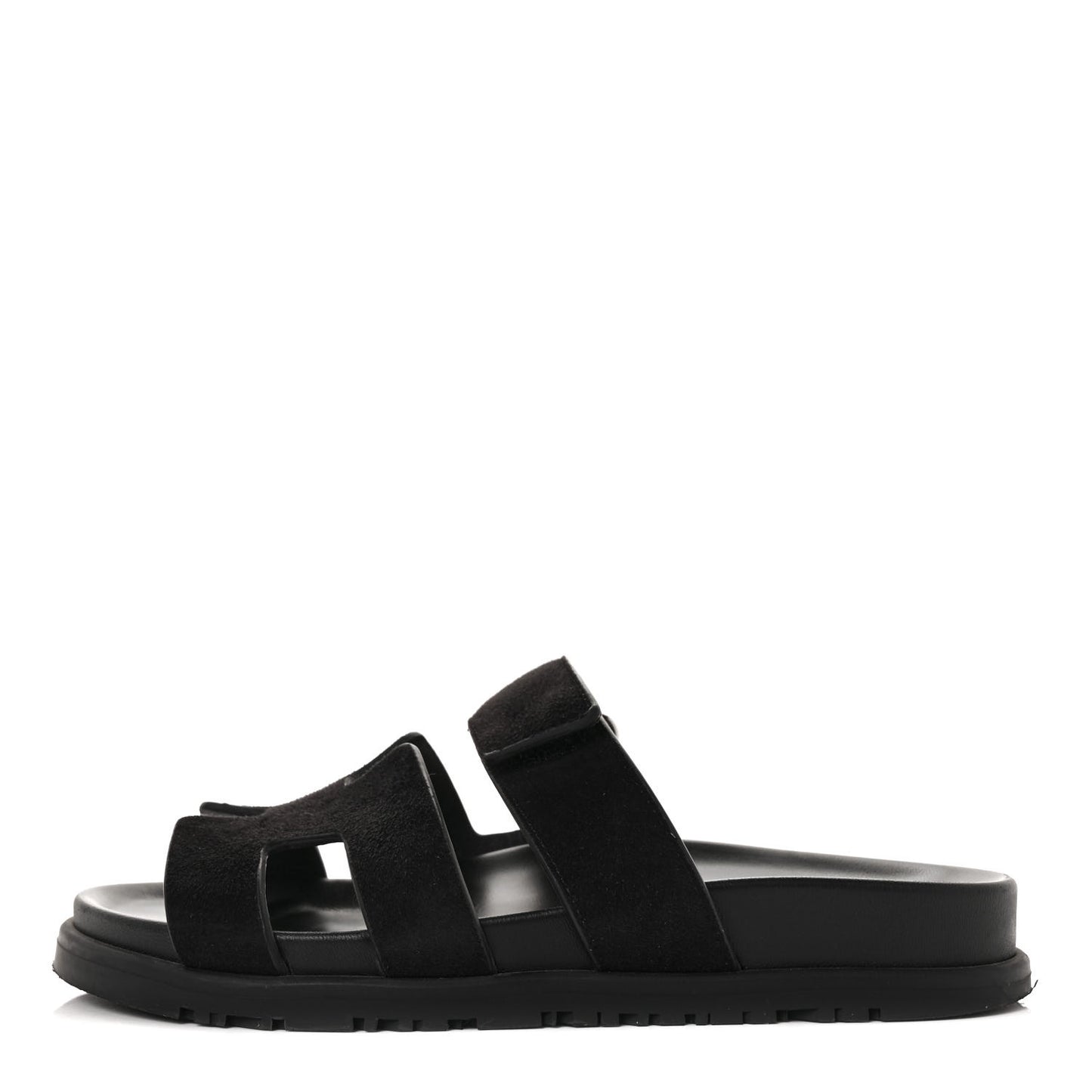 Suede Goatskin Womens Chypre Sandals 36.5 Black