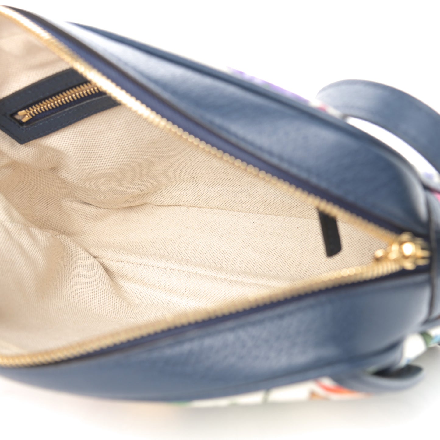Canvas Flora Floral Shoulder Bag White Blue Agata Multicolor