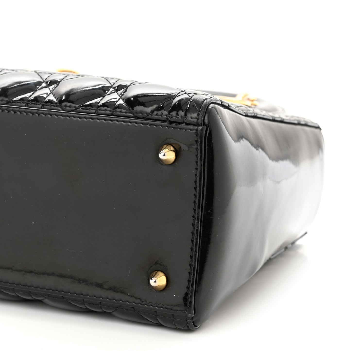 Patent Cannage Medium Lady Dior Black