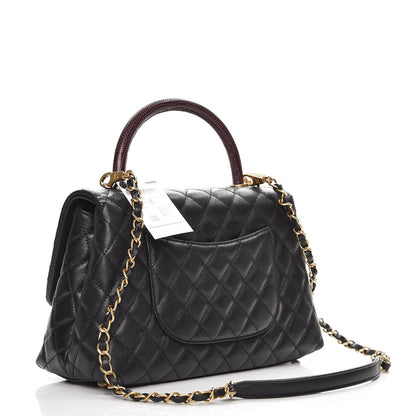 Chanel Caviar Lizard Quilted Small Coco Handle Flap Black 4 of 9