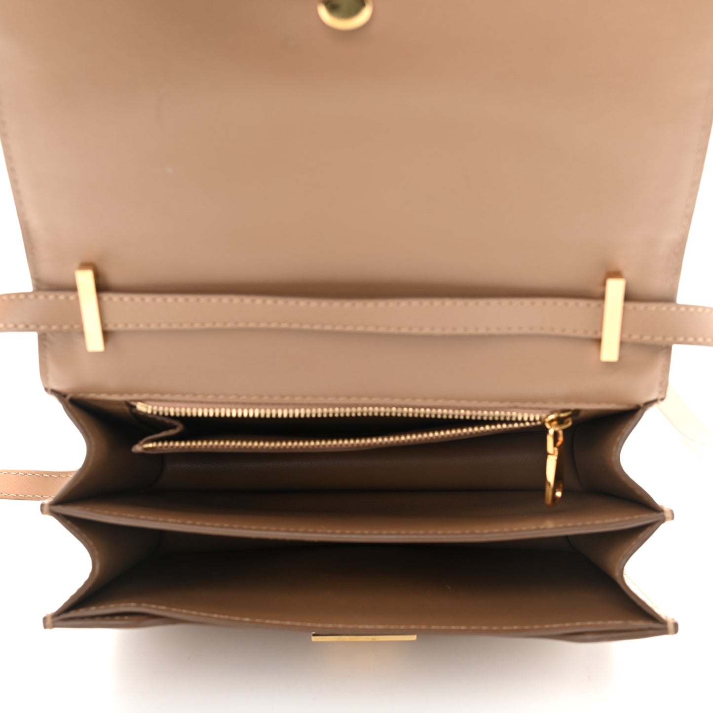 Calfskin Monogram Embossed Small TB Bag Light Camel