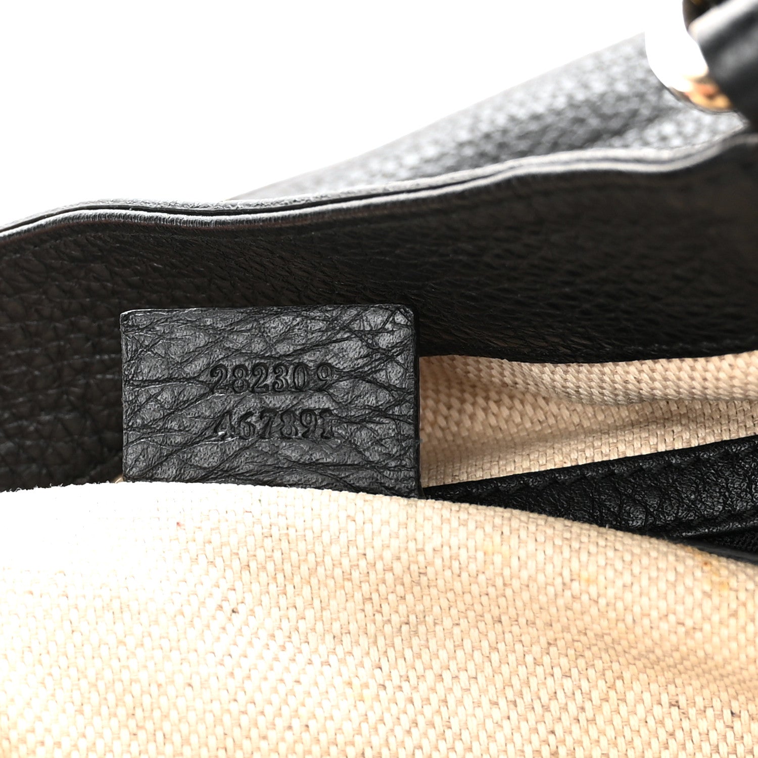 Gucci Pebbled Calfskin Medium Soho Shoulder Bag Black 7 of 10