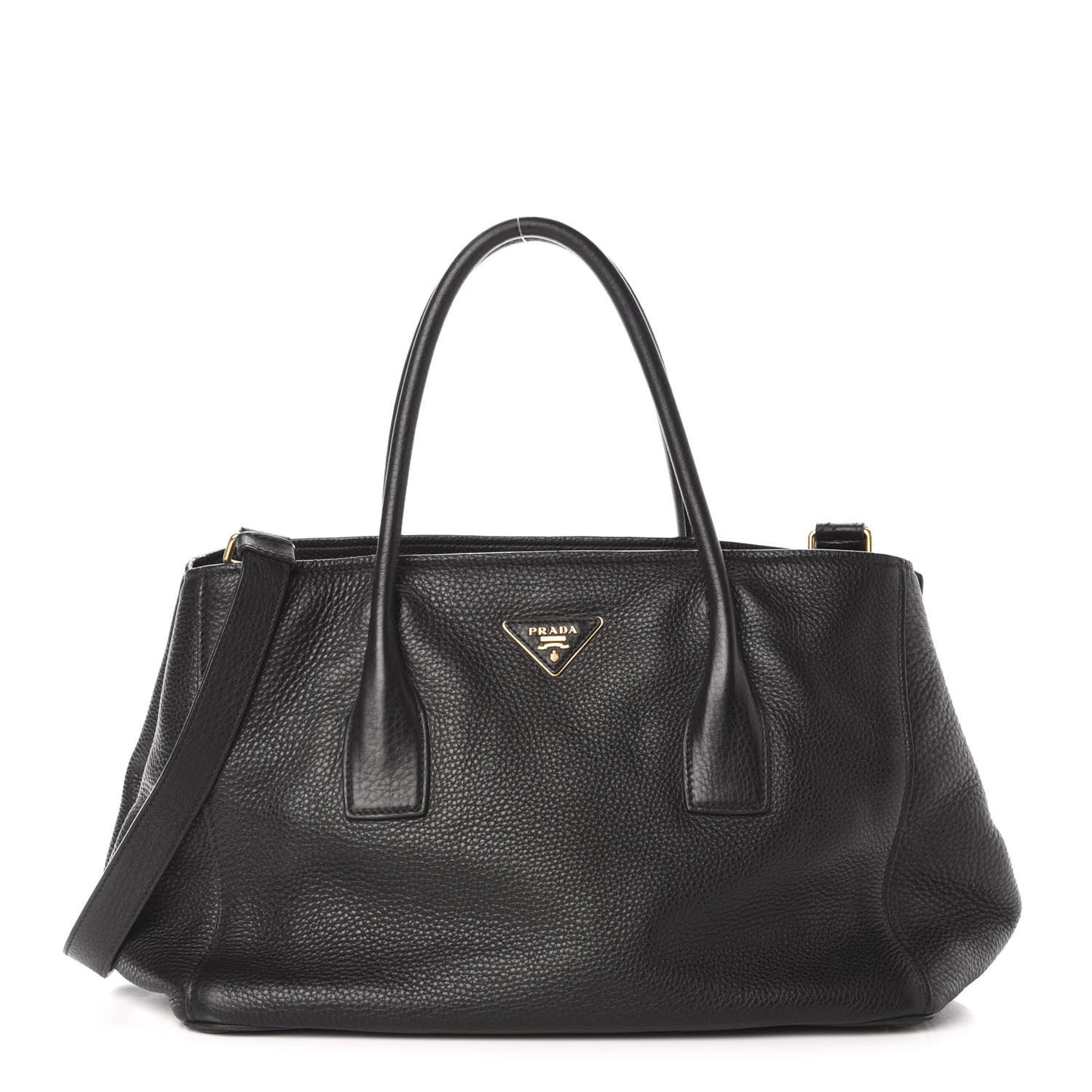 Vitello Daino Shopping Tote Black