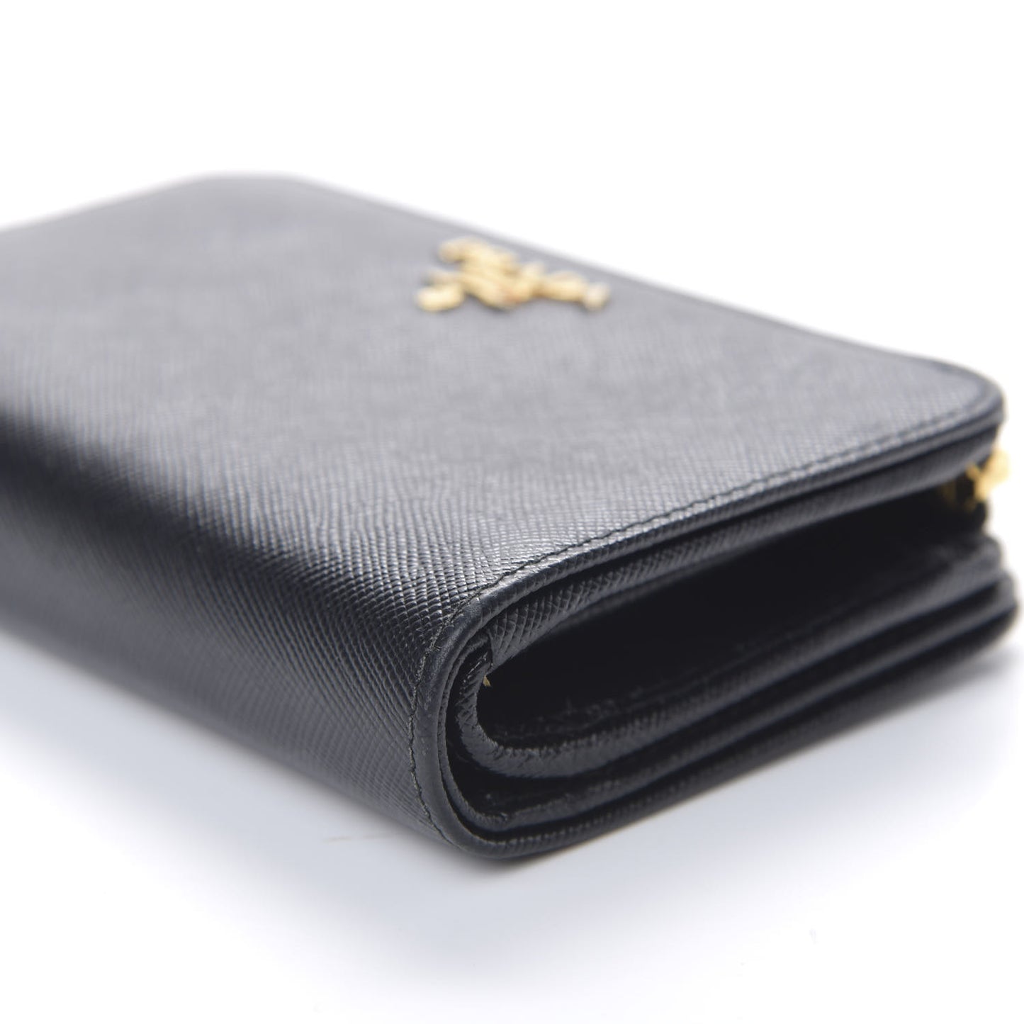 Saffiano Metal Compact Wallet Black