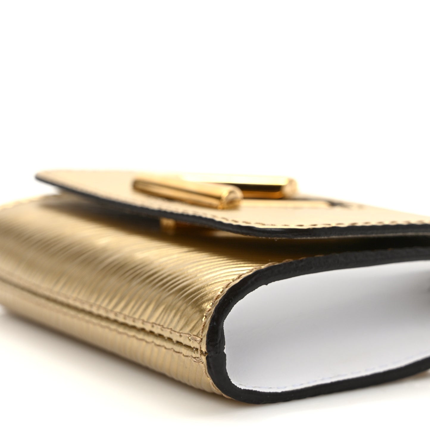 Epi Twist Card Case Gold Twisty White