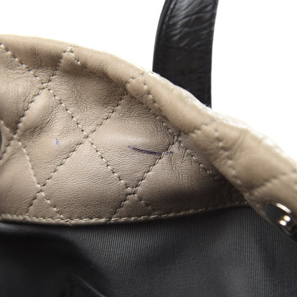 Chanel Glazed Calfskin Lambskin Portobello Tote Black Beige 11 of 15