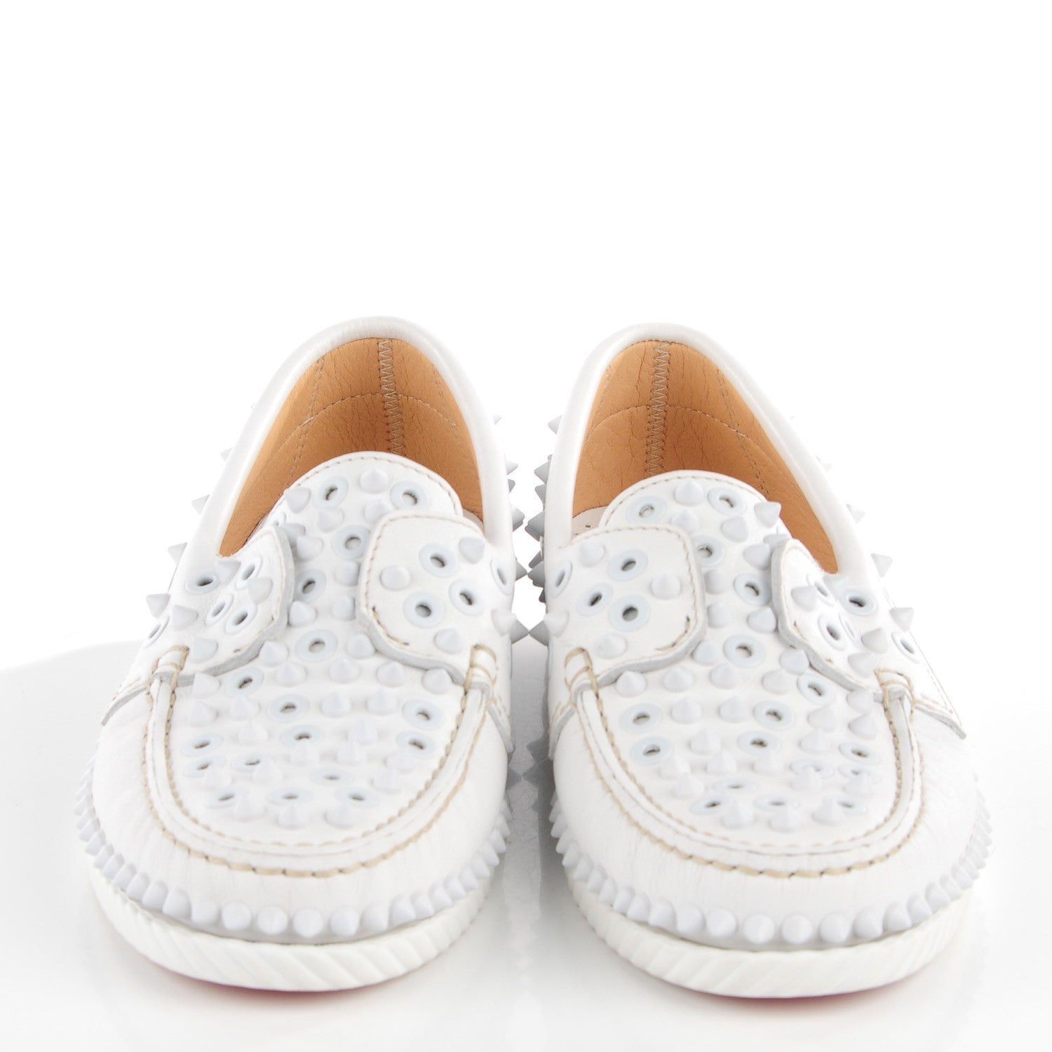 Christian Louboutin Calfskin Yacht Spikes Loafers 38.5 White 2 of 6
