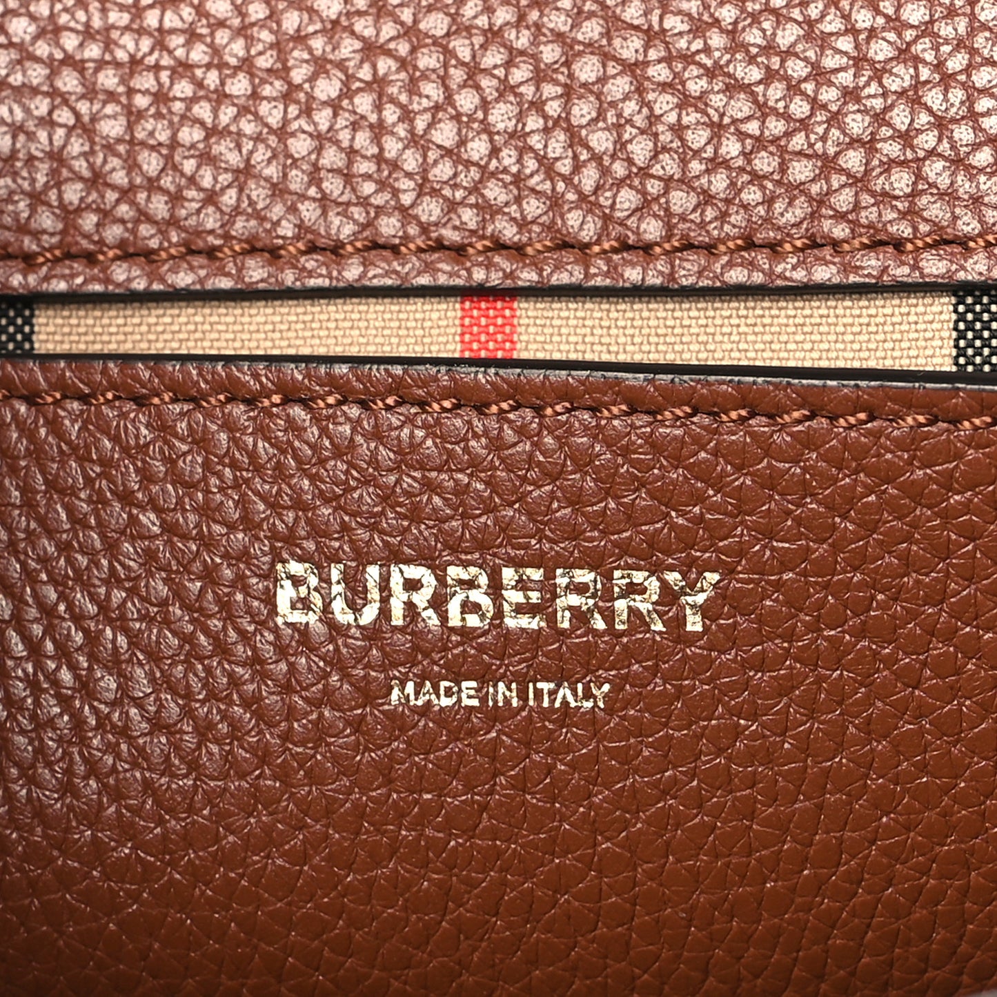 Grainy Calfskin Vintage Check Note Crossbody Bag Malt Brown