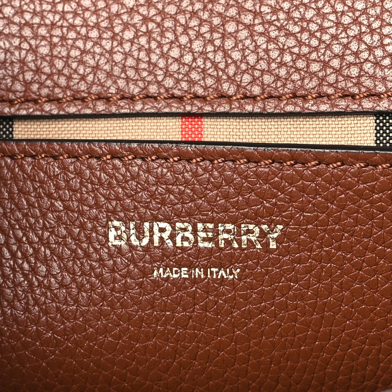 Burberry Grainy Calfskin Vintage Check Note Crossbody Bag Malt Brown 6 of 8