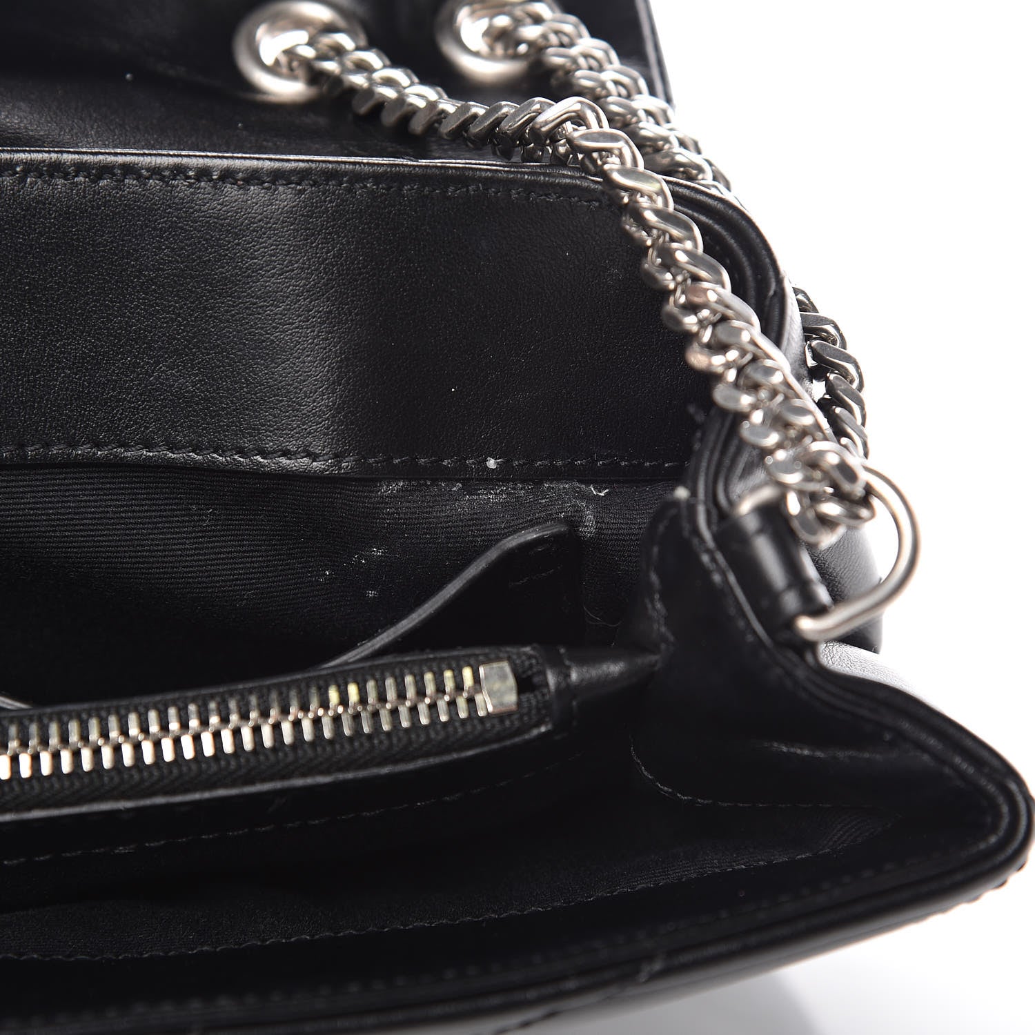 Saint Laurent Calfskin Y Quilted Monogram Small Loulou Chain Satchel Black 8 of 12
