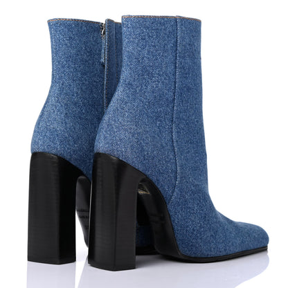 Balenciaga Denim Ankle Boots 36.5 Blue 3 of 4
