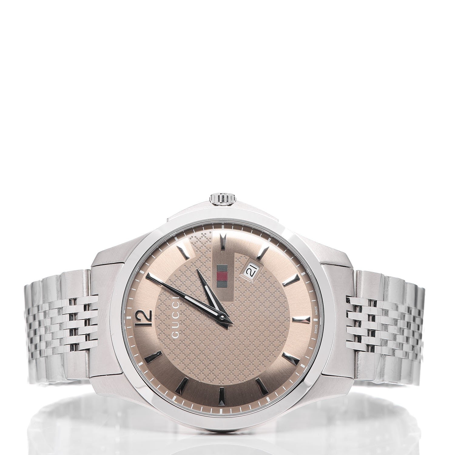Gucci Stainless Steel 40mm G-Timeless Quartz Watch Brown 3 of 9