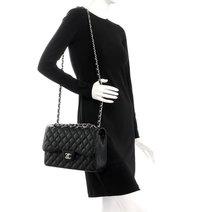 Chanel Caviar Quilted Jumbo Double Flap Black 2 of 9