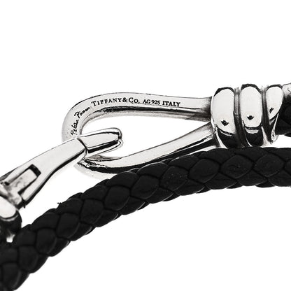 Tiffany Sterling Silver Leather Paloma Picasso Knot Braid Wrap Bracelet 3 of 4