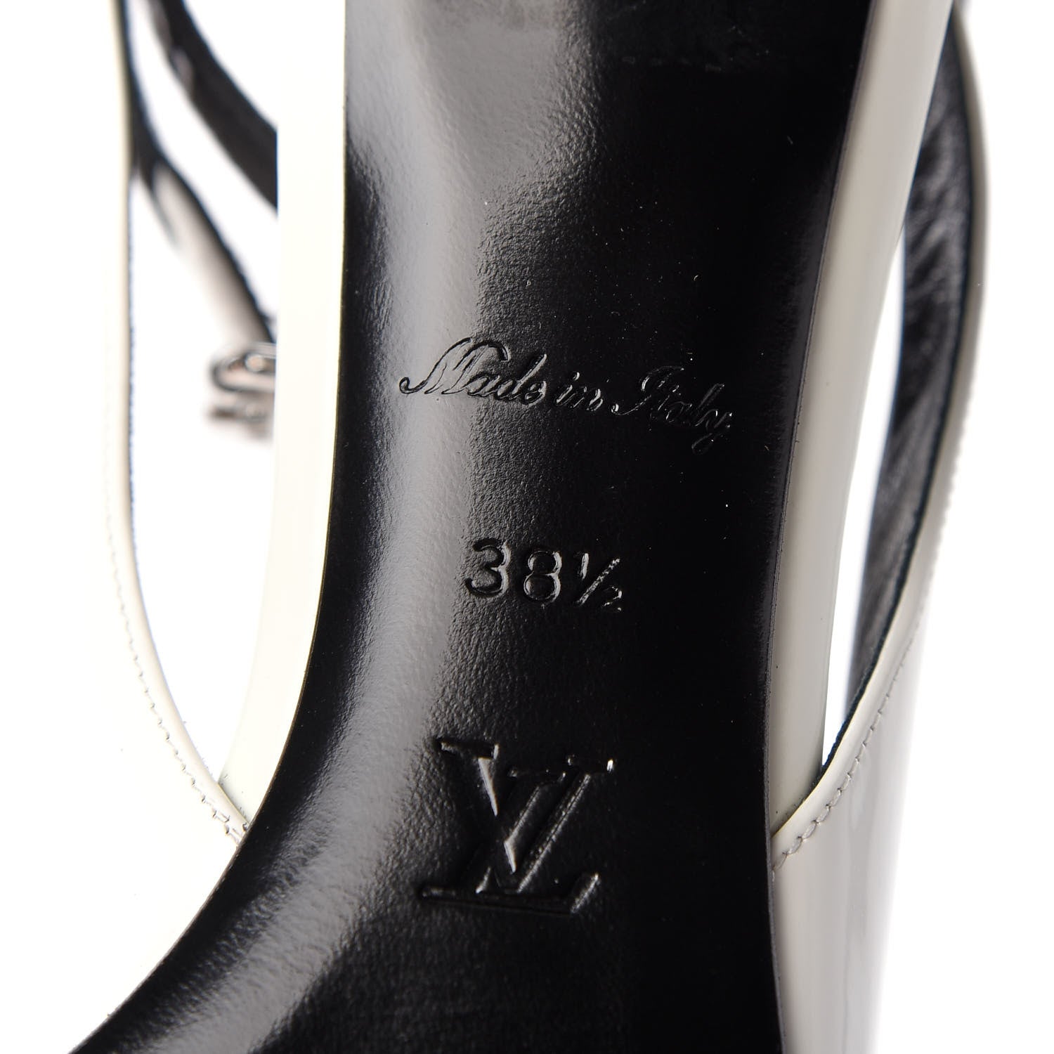 Louis Vuitton Patent Call Back Sling Back Pumps 38.5 White 7 of 9