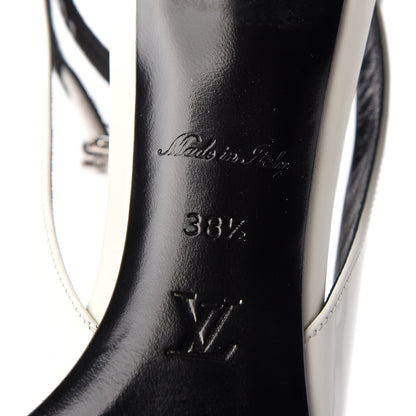 Louis Vuitton Patent Call Back Sling Back Pumps 38.5 White 7 of 9