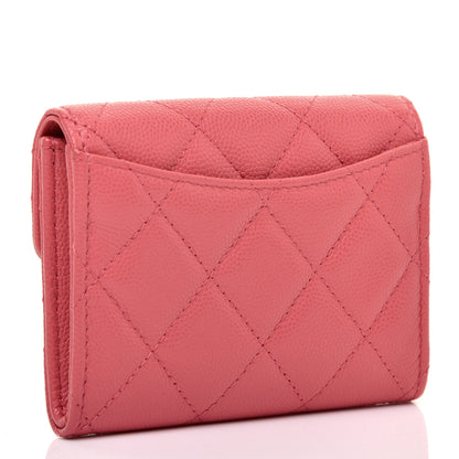 Chanel Caviar Quilted Flap Card Holder Wallet Pink 3 of 8