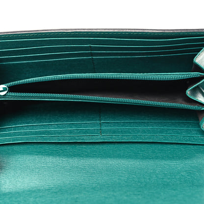 Gucci Calfskin Blooms Print Continental Wallet Bright Emerald Multicolor 5 of 10