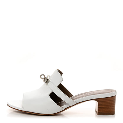 Hermes Goatskin Candy Sandals 38.5 White 1 of 10
