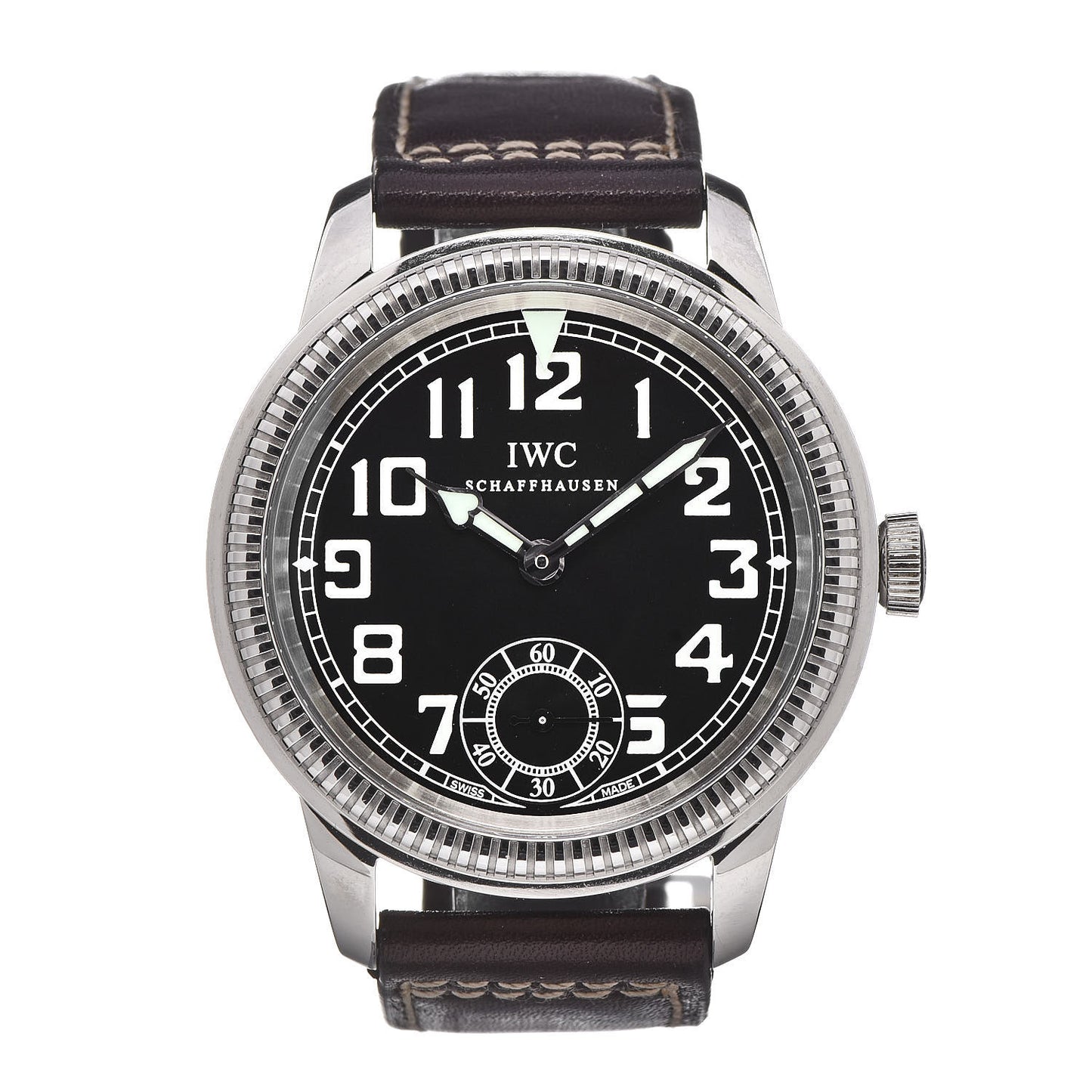Stainless Steel Calfskin 44mm Schaffhausen Pilot Manual Winding Watch Blue IW325401