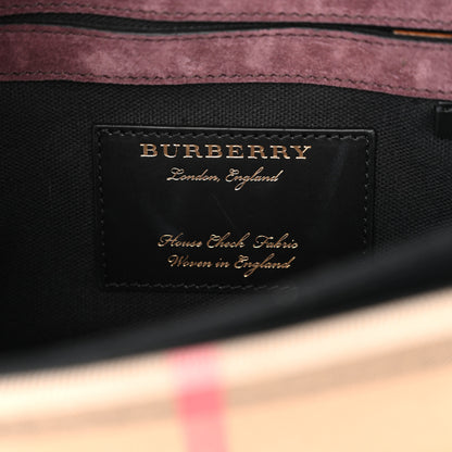 Burberry Derby Calfskin House Check Small Macken Crossbody Bag Tan 6 of 14