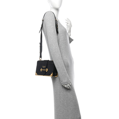 Prada City Calf Saffiano Cahier Bag Black 2 of 13