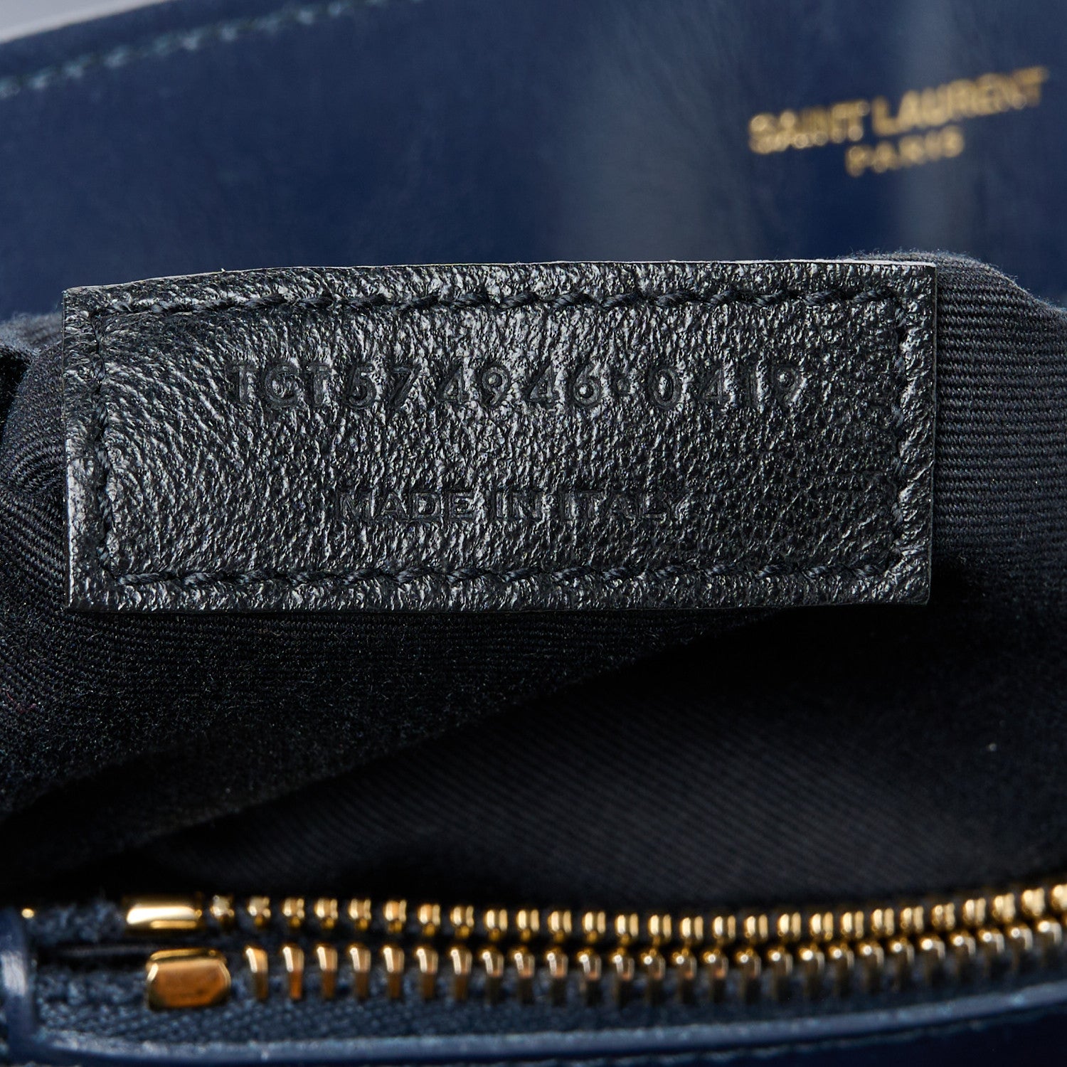 Saint Laurent Calfskin Y Quilted Monogram Medium Loulou Chain Satchel Deep Marine 8 of 11
