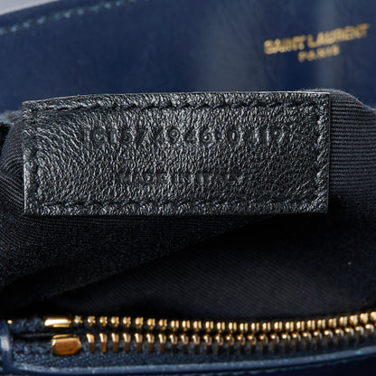 Saint Laurent Calfskin Y Quilted Monogram Medium Loulou Chain Satchel Deep Marine 8 of 11