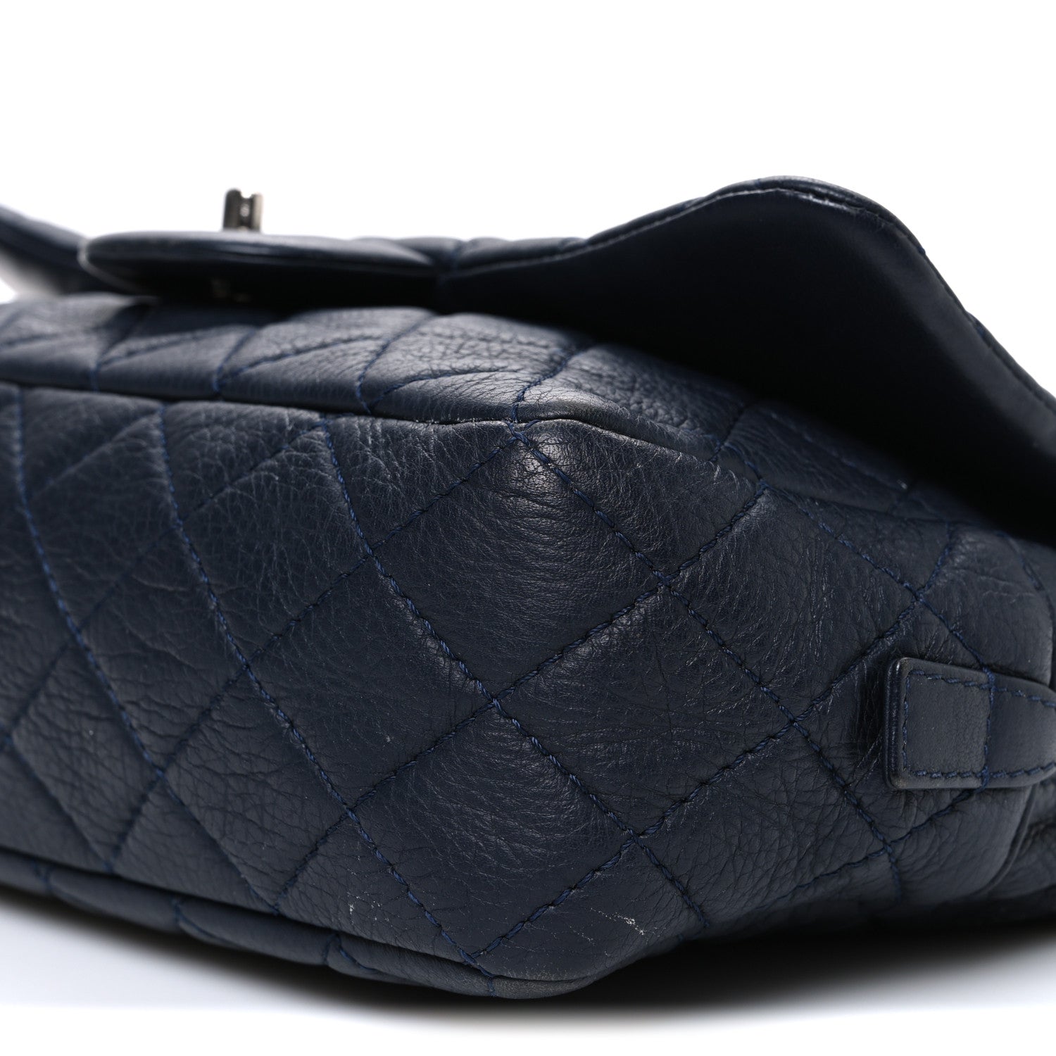 Chanel Deerskin Quilted Casual Journey Flap Dark Blue 1835355
