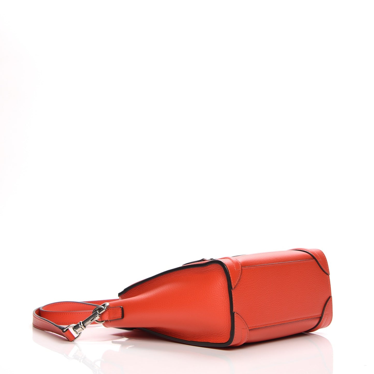 Drummed Calfskin Nano Luggage Vermillion
