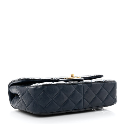 Chanel Patent Goatskin Quilted Medium CC Eyelet Flap Blue 4 of 10